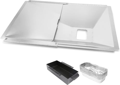GFTIME Bandeja de grasa universal con bandeja colectora de 38 cm hasta 65 cm, bandeja de goteo ajustable para 2/3/4 quemadores de parrilla de gas de Charbroil, Dyna Glo, Nexgrill, Kenmore, Uniflame y