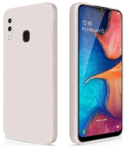 GiiYoon Hülle Kompatibel mit Samsung Galaxy A20E, Hochwertiges Liquid Silicone Case, Rundumschutz Handyhülle, Kratzfestes Weiches Mikrofaserfutter- Weiß