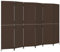 vidaXL Paravent 6-TLG., Raumteiler Faltdesign Stahlrahmen, Trennwand Sichtschutz für Innen Außen, Spanische Wand Raumtrenner, Braun Poly Rattan