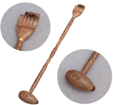 Martillo de Masaje de Madera Marrón de Doble Punta para Salud