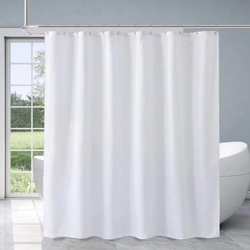 PDSYCB Duschvorhang 135x190cm/BxH Weiße Stoff Plaid Vorhang Digitaldruck Polyester Dusche Anti-Schimmel & Wasserdicht & Waschbar Polyester Stoff Textil Shower Curtains waschbar, mit 12 Haken