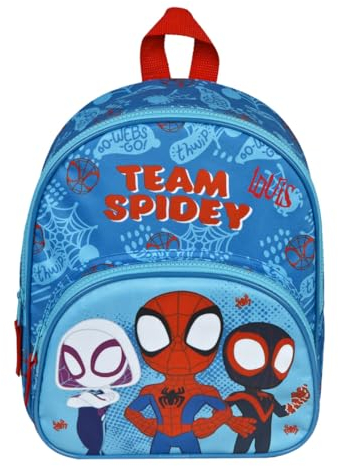 Undercover Kindergartenrucksack Spidey Kinder - Personalisiert mit Name - Rucksack Jungen Mädchen mit Vortasche - 2 Fächer 25.5 x 30.5 x 10 cm