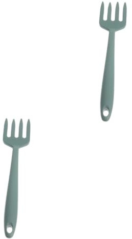 TOPBATHY 2pcs Multi-Function Silicone Cooking Fork Wok Utensils Nonstick Fork for Noodles Pasta Kitchen