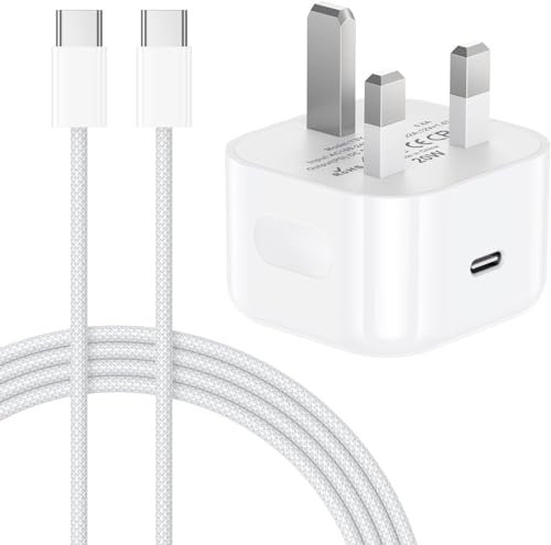 iPhone 15 16 Charger Plug and Cable 20W PD USB C Fast Power Adapter with 6FT USB C Cable for iPhone 16/16 Plus/16 Pro/16 Pro Max/16e/15/15 Plus/15Pro Max, iPad