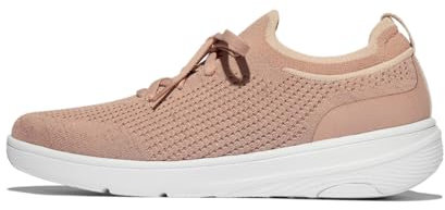 Fitflop Women's Super-q Knit Slip-on Laced Sneakers, Beige, 39 EU
