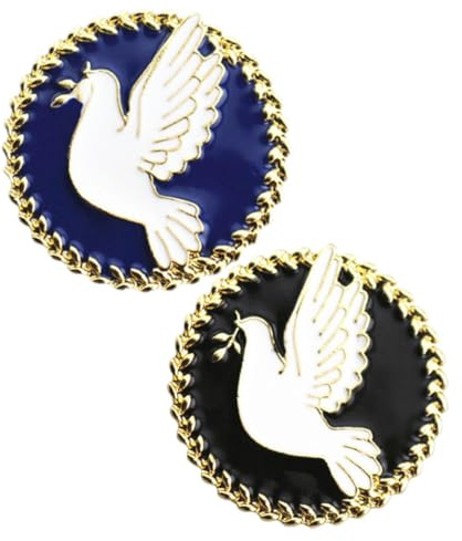 WRITWAA 2 Stück Friedenstauben Broschen Legierung Emaille Anstecknadeln für Damen Jacken Rucksäcke Modischer Modeschmuck