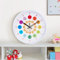 Warmiehomy Kinder Wanduhr Regenbogen Uhr Wand Groß 30cm Bunt Zahlen, Moderne Wanduhr ohne Tickgeräusche, lautlose Lernuhr, Geräuschlose Küchenuhren fürs Kinderzimmer Wohnzimmer Schlafzimmer Weiß