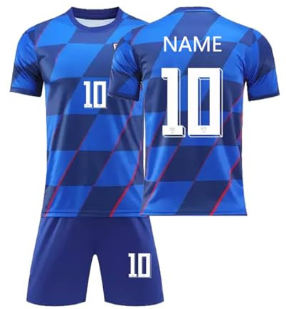 ISHWARA Kroatien Personalisiertes Trikot-Set für Herren und Mädchen mit Namen und Nummer, Team-Logo, individuelles Fußballtrikot für Jungen-Trainingsanzug