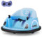 GYMAX Kids Ride on Bumper Car, 6V/12V Electric Waltzer Car with Remote Control, Dual Joysticks, Music & Lights, 360° Rotation Spin Toy Vehicle for 18+ Months Old (Blue, 6V: 66.5x64.5x39cm)