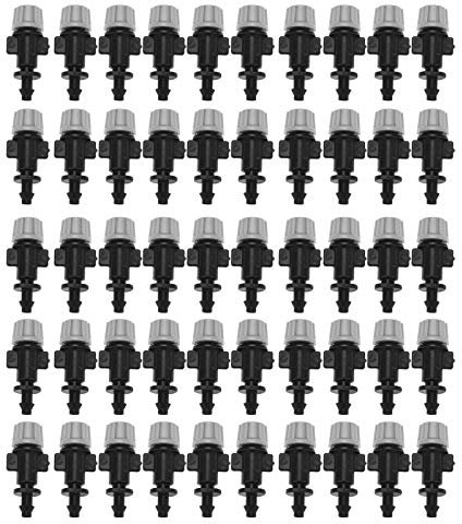 50 boquillas de riego por goteo, cabezales de riego por goteo, boquillas de niebla, boquillas pulverizadoras de plástico para riego por goteo de patios, jardines, etc