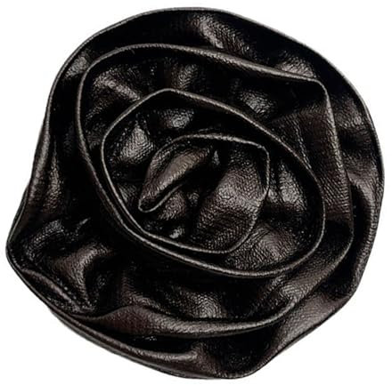 JOERBABU Broche pour femme, broche en cuir synthétique, fleur 3D, texture PU, accessoire de mode, épingle en cuir, convient pour les tenues élégantes, Diameter about 6CM, Polyuréthane