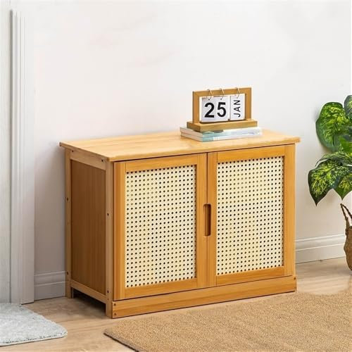 Skoställ i entrén, skoförvaring för ytterdörr, skåp, 2-vånings trä Cubby, förvaringsskåp Hall, garderob Och Garage (24,8 * 12,6 * 18,5 tum)