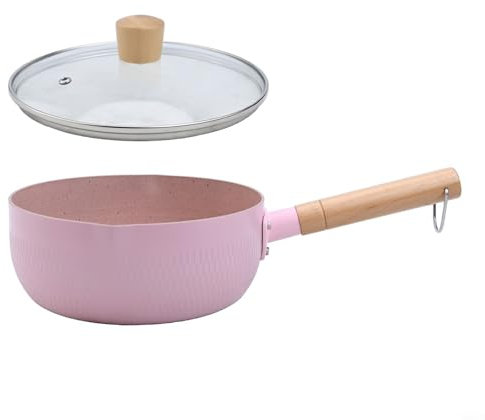 Small Stone Milk Pot | Non-stick Pan | Cookware For Kitchen | Induction Cooker Pot Set With Handle | RV Cookware(for PINK 20cm)