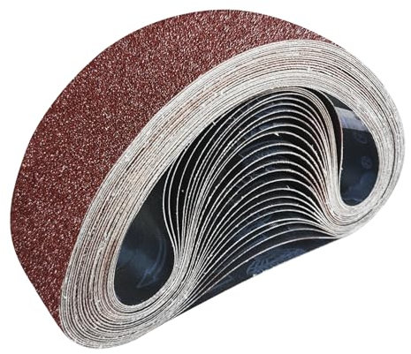 GZKTY Schleifbänder 50 x 686 mm, Set mit 25 Stück, Körnungen 80/120/150/240/320 für Bandschleifer