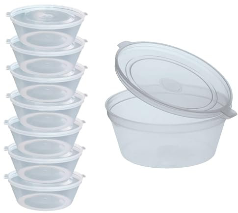 CaterCo 200 Pack 6oz Hinged Plastic Sauce Pots - Clear Deli Portion Pots with Lids for Sauces, Ketchup Containers, Dips, Takeaways, Restaurant, Recyclable Portion, BPA-Free, Leakproof (6oz - 200 Pack)