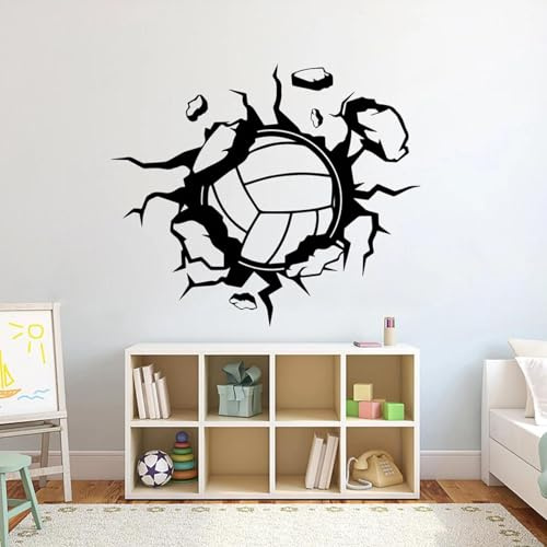 JCSMKFQ Volleyball Dekorative Aufkleber Vinyl Volleyball Sport Enthusiasten Aufkleber Kinder Teens Zimmer Wandbild