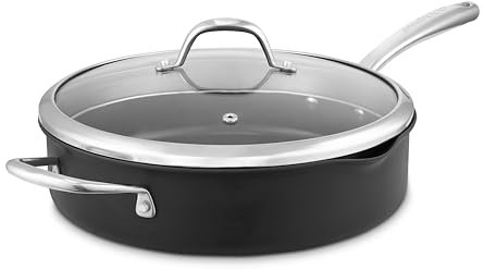 Tower GF900253 Good Food in Partnership Hard Anodised 28cm Multi-Pan with Tempered Glass Lid, Pouring Lips, 10x Superior Ceramic Non-Stick Coating, Induction Compatible, Grey