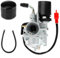 LVYXON Parte di ricambio in metallo per carburatore da 17,5 mm, compatibile con motore a 2 tempi da 50 cc, scooter 1P40QMB, struttura in lega di alluminio con collegamento filtro aria da 24 mm