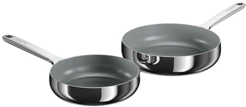 BergHOFF Home Pfannenset - 2-tlg. - Antihaft-Pfanne ohne PFAS – beschichtete Pfannen – Edelstahlpfanne – Frying Pan - Universalpfannen für alle Herdarten