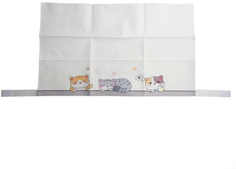 Cubierta antipolvo para radiador con patrón de gato, escudo decorativo para el hogar para protección contra el humo y el polvo, radiadores de tela transpirable lavable a máquina en color blanco (60 cm