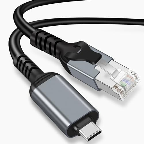 Muchfox USB C to Ethernet Cable 1M, Type C to RJ45 Gigabit LAN Network Adapter Cord,Directly Connected,Thunderbolt 3/4 Compatible for MacBook Pro, Laptops, iPad Pro, iPhone 16 Series,Galaxy S24