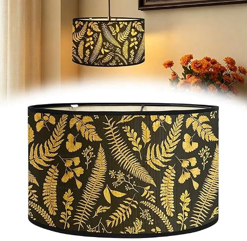 Stoff Lampenschirm,Lampenschirm Hängelampe,Trommel-Lampenschirm 30×30×20cm,Lampenschirm für Tischlampe,Nachttisch Lampenschirm,Handgefertigter Lampenschirm Retro für E27 Halter Tischlampen Stehlampen