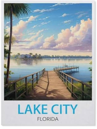 Puzzle 1000 Stück，Lake City, Florida，Holz Kinderspielzeug Dekompression Spiel（75x50cm）-W27