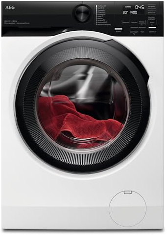 AEG Serie 6000 Waschmaschine 9 kg, KI WashAssist, UniversalDose, LR6A6E490 | Für Familien, volle Ladung in 45 Min bei 30 °C, Schublade für PODS und Waschmittel, Hygieneprogramm mit Dampf, 1400 U/min