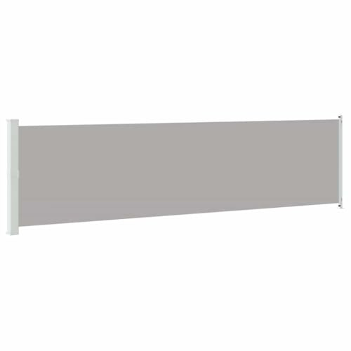 mtlskopl Seitenmarkise 600x160 cm Ausziehbarer Sichtschutz für Terrasse und Balkon, Seitliche Trennwand für Garten und Innenhof, Vertikale Kassette aus Stahl, Grau