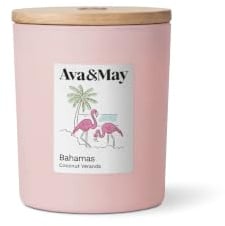 Ava&May Bahamas Duftkerze 220g Süss & Blumig Vegan, 100% pflanzenbasiertes Wachs