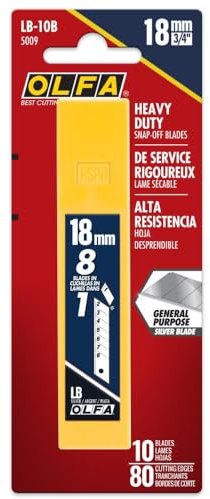 Blister 10 lames acier tungstène sécables 18mm 'lb10b' Olfa