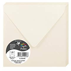 Clairefontaine - Ref 50048C - Pollen Iridescent Envelopes (Pack of 20) - 140 x 140mm in Size, 120gsm Paper, Suitable for Use with Inkjet or Laser Printers - Cream