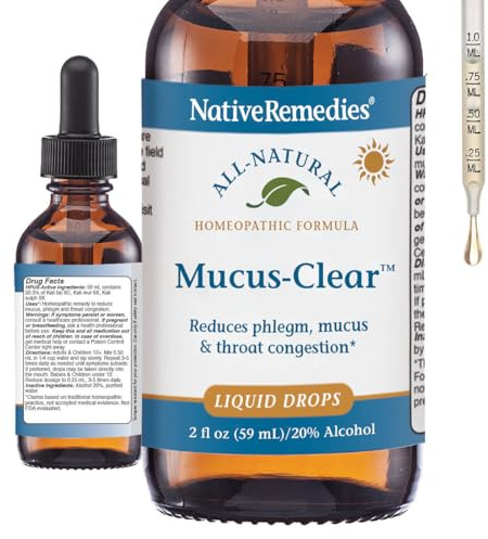 Native Remedies Mucus-Clear - Natural Mucus Relief for Adults - 2 Fl Oz