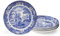 Spode Tazones de pasta italiana azul | Juego de 4 piezas | 22,9 cm | Ensalada, fideos y soperas | Cuenco redondo, ancho y plano | Plato apto para microondas | Apto para lavavajillas