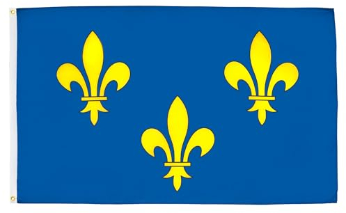 AZ FLAG - Drapeau Ile-de-France - 150x90 cm - Drapeau Francilien 100% Polyester Avec Oeillets Métalliques Intégrés - Pavillon 110 g