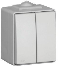 Efapel estanca 48 - Doble conmutador estanca 48 gris