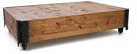 Uncle Joe´s 75766 Couchtisch, Vintage, Shabby chic Holz 104 x 64 x 30 cm, Hellbraun