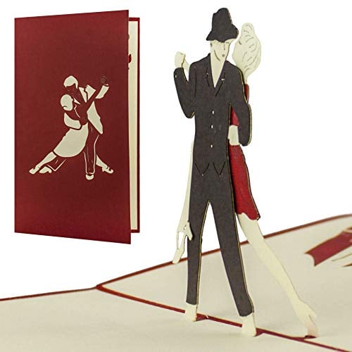 Gutschein zum Tanzkurs oder Tanzen, Gutscheinkarte, Glückwunschkarte, Geschenkkarte für Tänzer, Gutschein, hochwertige Pop Up-Karte, Geschenk, Einladung zum Tanzparty, H07