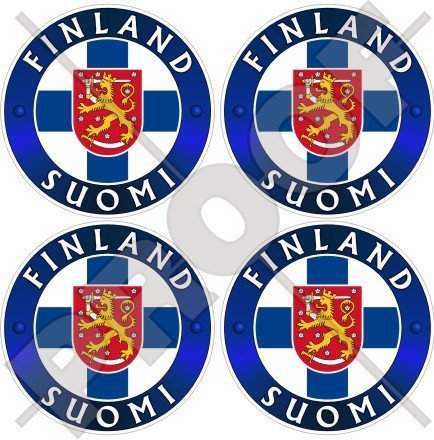 Finnland Suomi Finnische 50 mm (5,1 cm) Vinyl bumper-helmet Sticker, Aufkleber X4