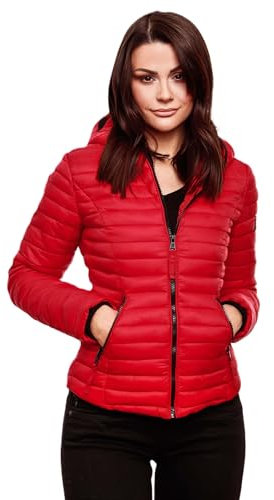 Navahoo - Giacca imbottita da donna, con cappuccio B348 Colore: rosso M