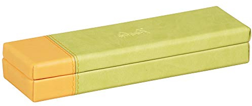 Rhodia 318876C Stiftebox (21 x 5,5 x 3 cm, praktisch und strapazierfähig, Kunstleder, elegant, ideal für Ihr Büro) 1 Stück, anisgrün