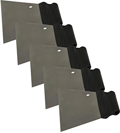 5er Set DEWEPRO® Kleberspachtel 180mm breit - Trapezspachtel glatt, ohne Zahnung - rostfreie Stahlklinge und handlichem Kunststoffgriff