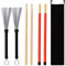 1 Pair 5A Maple Drum Sticks Set 1 Pair Drum Wire Brush Roll Drum Stick Brush and 1 Pair of Hot Rods Drum Sticks for Jazz Acoustic Music Lover Gift with Portable Storage Bag