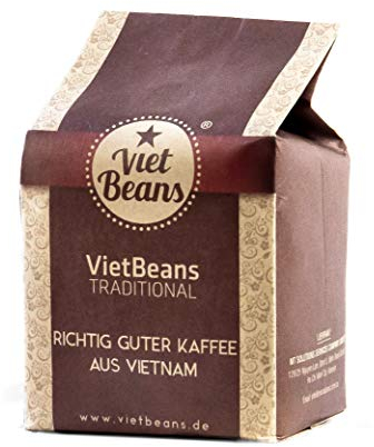 VietBeans Traditional - Hochwertiger vietnamesischer Kaffee – Gemahlener Röstkaffee – Kaffee Vietnam - 250g