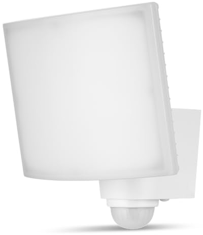 REV McSensor LED Leuchte 230V~ warmweiss/neutralweiss, mit Bewegungsmelder, 28W Außenstrahler IP44, 1800lm, 5000K, weiss
