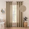 MIULEE 2er Set Voile Vorhang Sheer Leinenvorhang mit Ösen Transparente Unregelmäßige Textur Gardine Ösenschal Fensterschal Lichtdurchlässig für Schlafzimmer 225 x 140cm (H x B) Goldbraun