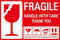 Aufkleber Hinweis Warnhinweis „FRAGILE HANDLE WITH CARE“ Warnung Premium Folie selbstklebend | Größe wählbar Made in Germany, Größe: 20x30 cm