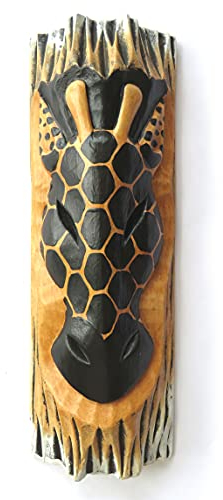 Handgeschnitzte Giraffenmaske aus Holz zum Aufhängen an der Wand