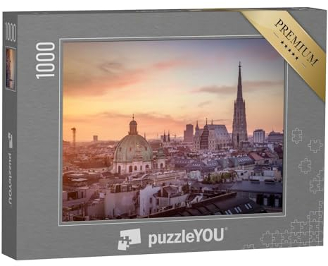 puzzleYOU: Puzzle 1000 Teile „Wiener Skyline mit Stephansdom, Österreich“ – aus der Puzzle-Kollektion Wien