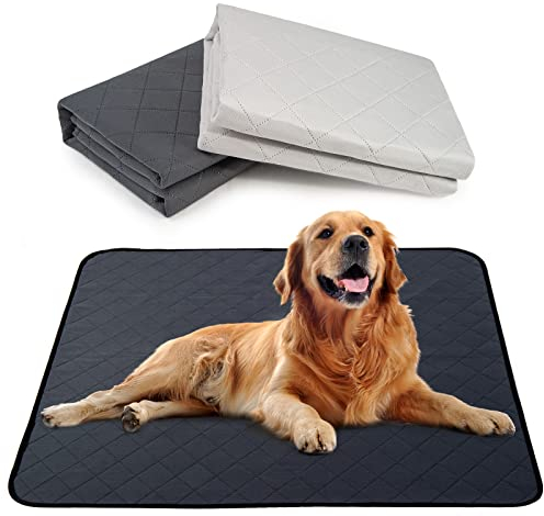 Große Welpen-Trainingsunterlagen (90 x 100 cm), 2 Stück, waschbar, wiederverwendbar, maschinenwaschbar, Urinierunterlagen für Hunde, sehr saugfähig, Inkontinenzunterlagen (2 Packungen 90 x 100 cm)